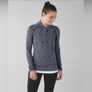 LULULEMON think fast pullover size 2 in coco pique black VGUC
